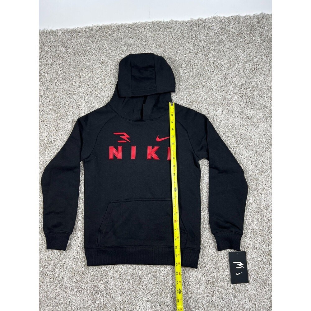 Nike 3Brand Boys Hoodie Black Red Logo Pullover Fleece Youth S NWT - Picture 3 of 8